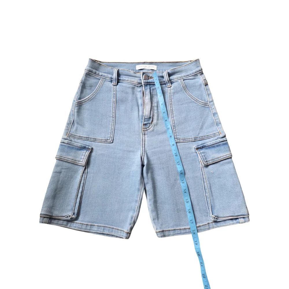 Encore Jeans Light Blue Denim Cargo Shorts - Picture 5 of 6